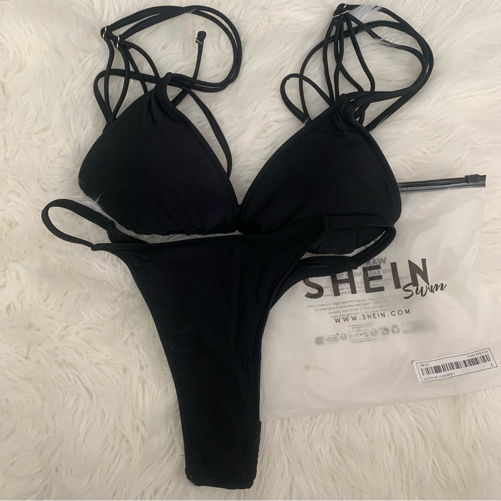 SHEIN Black Classic Bikini Set